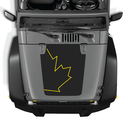 CarCode hood decal for Jeep Wrangler JK/JKU 2007-2018, style #07, featuring bold graphic design on the vehicle's hood.