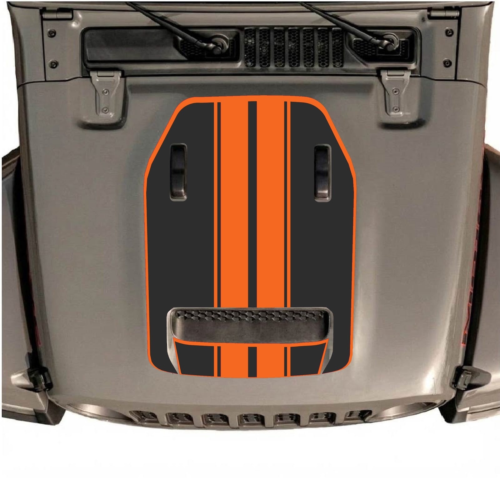 CarCode hood decal for Jeep Wrangler JL/JLU Rubicon 392 and JT Gladiator Mojave 2020-2026, style #11, black and white design