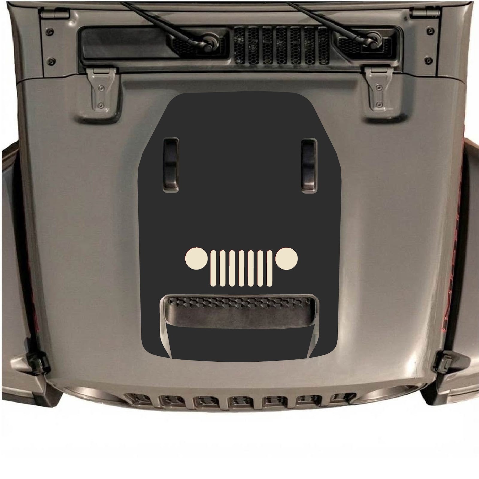 CarCode hood decal for Jeep Wrangler JL/JLU Rubicon 392 and JT Gladiator Mojave, style #50, featuring bold graphic design on hood