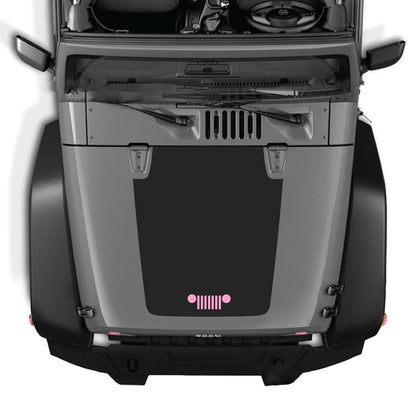 CarCode hood decal for Jeep Wrangler JK/JKU 2007-2018, style #27, black graphic applied to the vehicle's hood.