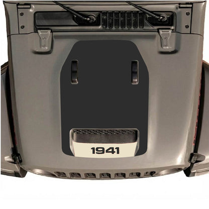 CarCode hood decal for Jeep Wrangler JL/JLU Rubicon 392 and JT Gladiator Mojave 2020-2026, style #64, in black and gray design.
