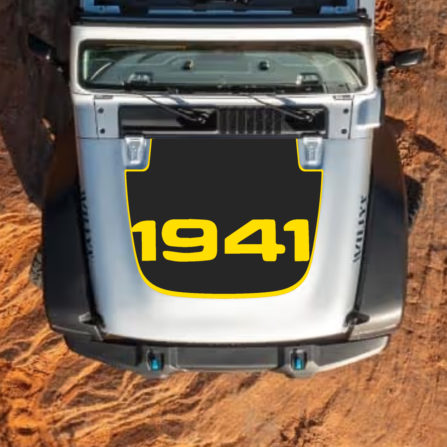 CarCode hood decal for Jeep Wrangler JL and Gladiator JT, stylish standard hood design in style #55, suitable for 2018+ models.