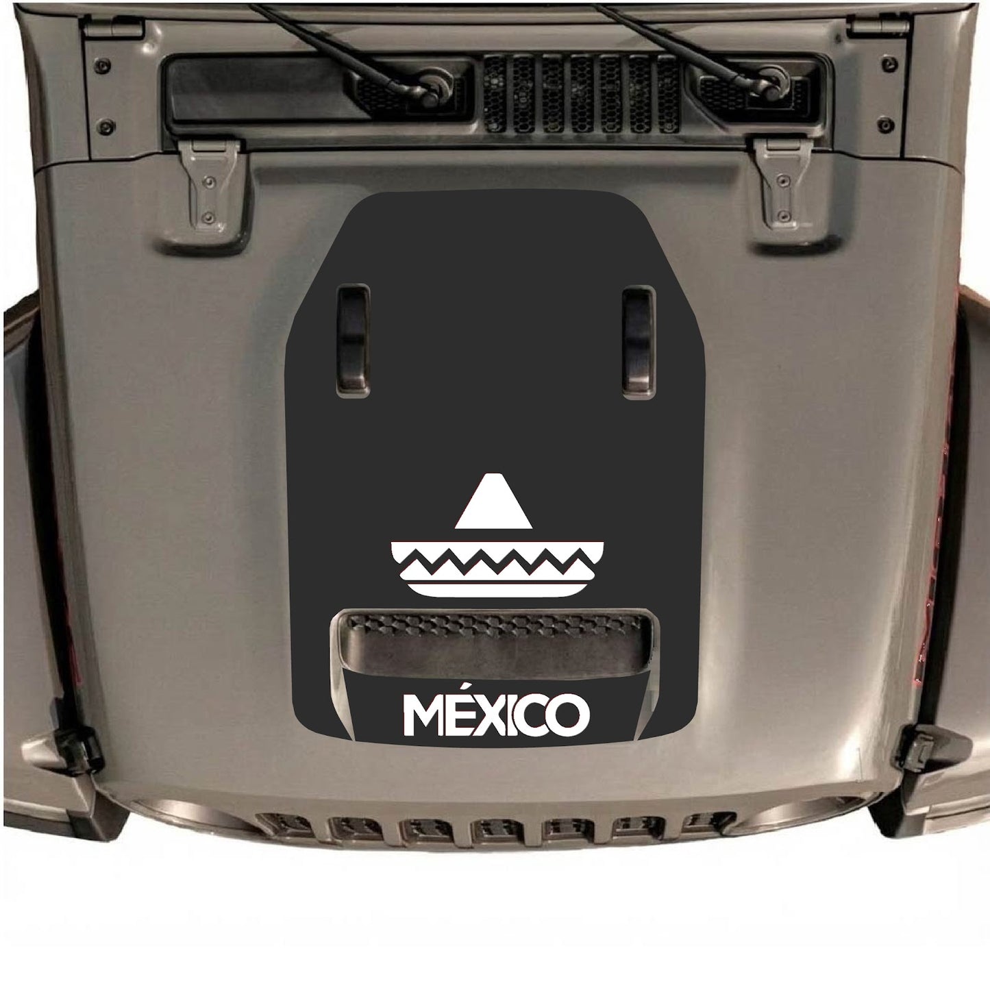 CarCode hood decal for Jeep Wrangler JL/JLU Rubicon 392 and JT Gladiator Mojave, style #16, featuring bold graphic design on hood.