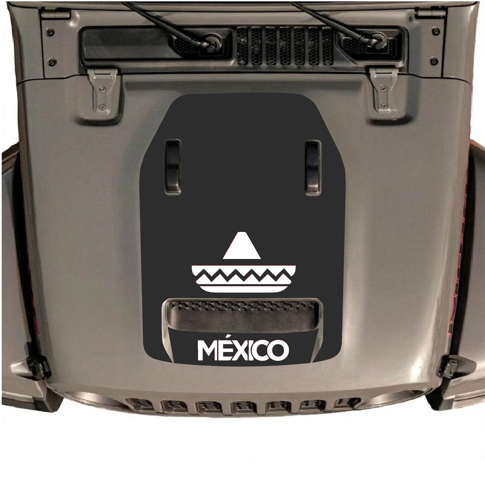 CarCode hood decal for Jeep Wrangler JL/JLU Rubicon 392 and JT Gladiator Mojave, style #16, featuring bold graphic design on hood.
