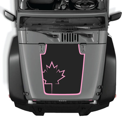 Jeep Wrangler JK/JKU hood decal by CarCode, style #17, black and gray graphic design on vehicle hood.