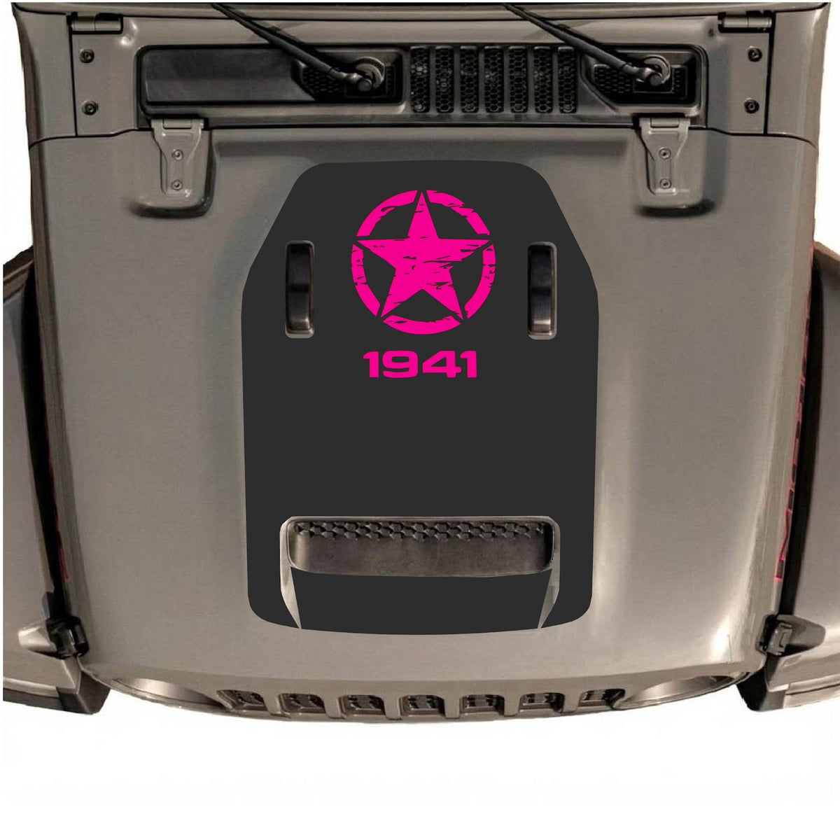 Jeep Wrangler JL/JLU Rubicon 392 et JT Gladiator Mojave, autocollant de capot par CarCode, design élégant pour le capot du véhicule.