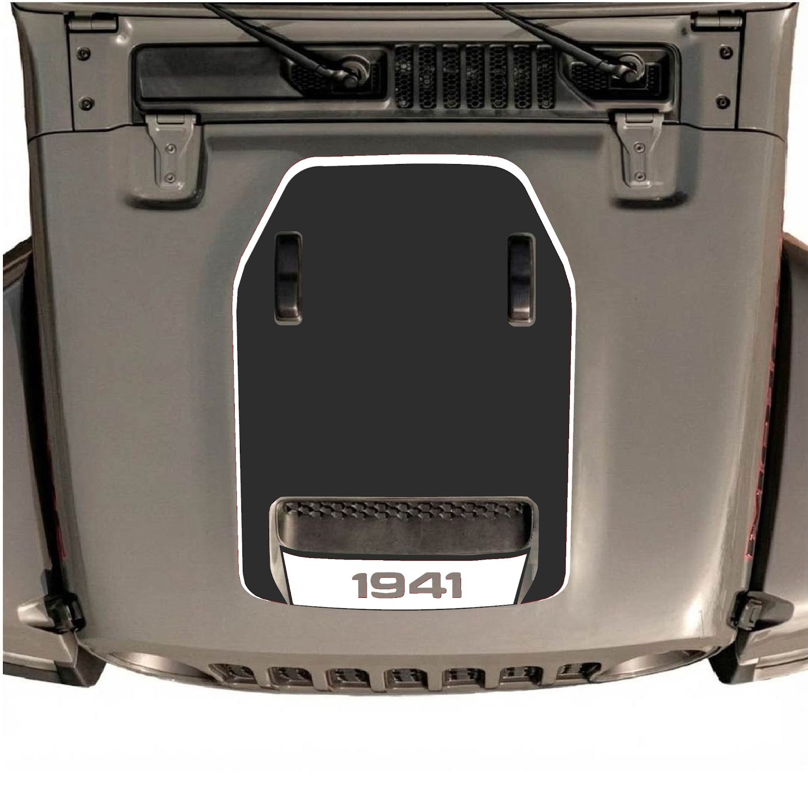 CarCode hood decal for Jeep Wrangler JL/JLU Rubicon 392 and JT Gladiator Mojave 2020-2026, stylish automotive decal design.