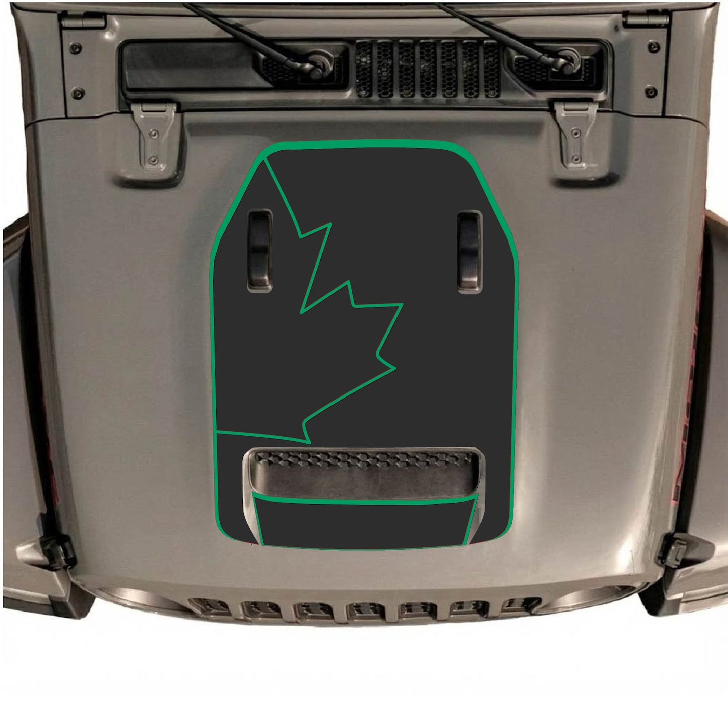 CarCode hood decal for Jeep Wrangler JL/JLU Rubicon 392 and JT Gladiator Mojave, stylish design on vehicle hood.