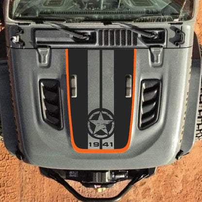 Hood Decal for Jeep Wrangler JL JLU Gladiator JT Rubicon Hood 2018+ Style #101