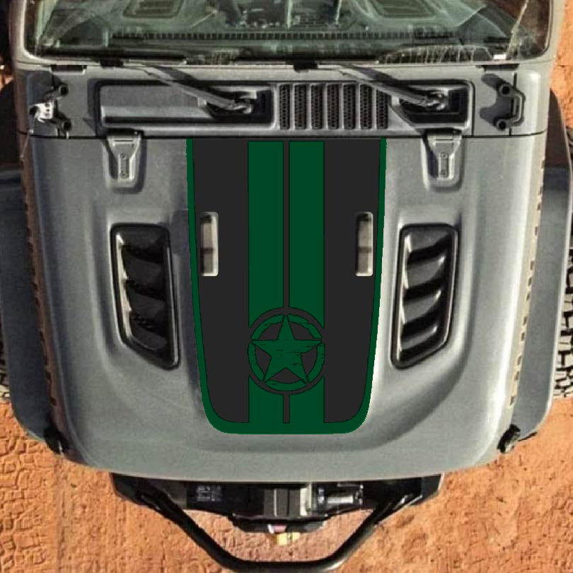 Hood Decal for Jeep Wrangler JL JLU Gladiator JT Rubicon Hood 2018+ Style #53