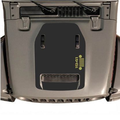 CarCode hood decal for Jeep Wrangler JL/JLU Rubicon 392 and JT Gladiator Mojave 2020-2026, stylish hood graphic design.