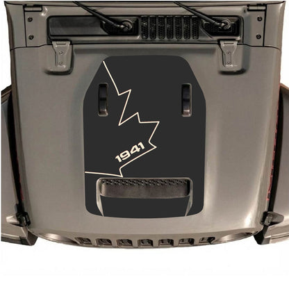 CarCode hood decal for Jeep Wrangler JL/JLU Rubicon 392 and JT Gladiator Mojave 2020-2026, style #26, visible on vehicle hood.