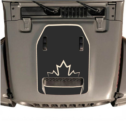 CarCode hood decal for Jeep Wrangler JL/JLU Rubicon 392 and JT Gladiator Mojave 2020-2026, stylish black graphic on hood