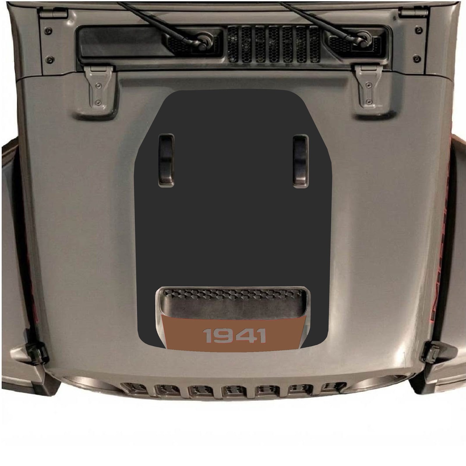 CarCode hood decal for Jeep Wrangler JL/JLU Rubicon 392 and JT Gladiator Mojave 2020-2026, stylish vehicle graphic design