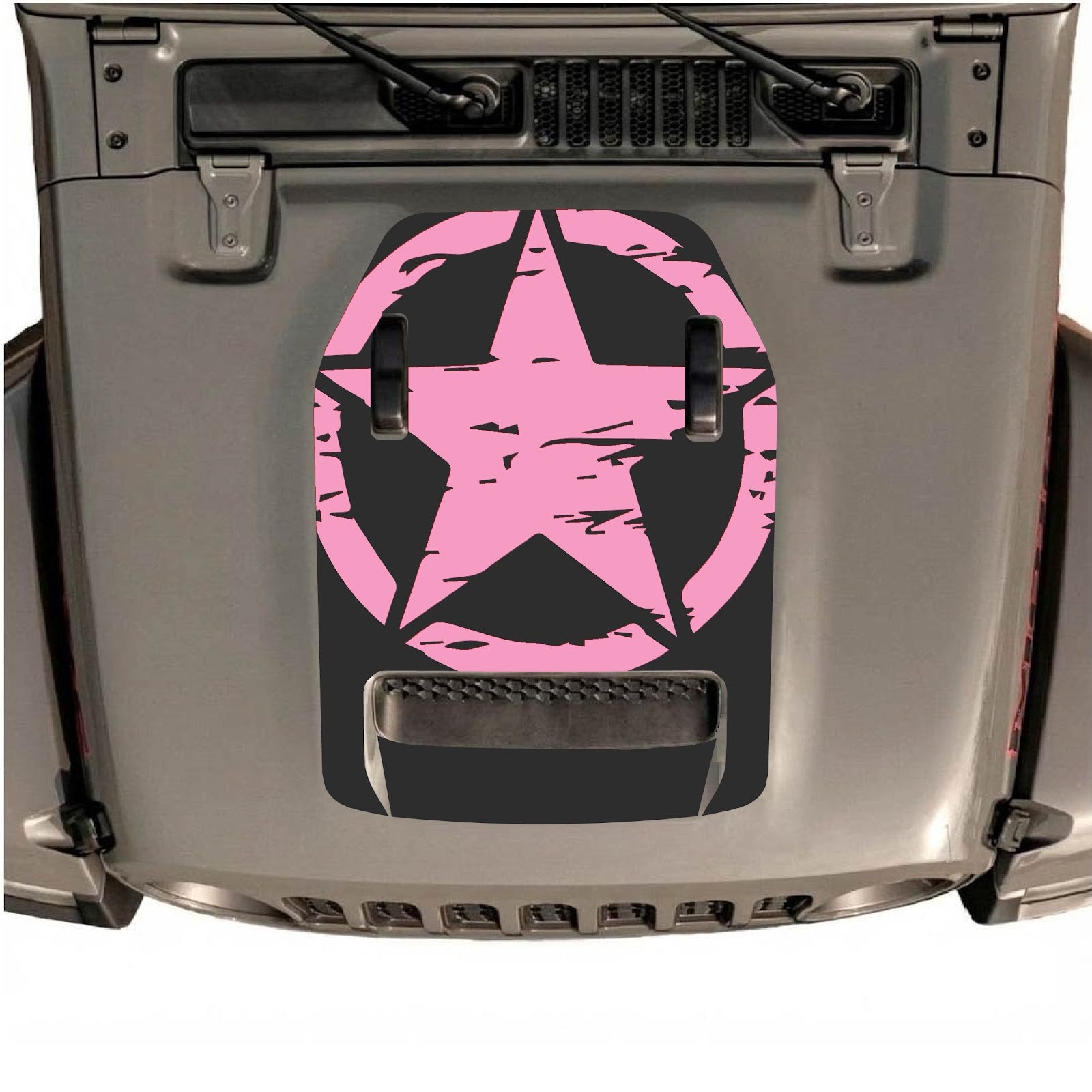 CarCode Jeep Wrangler JL/JLU Rubicon 392 and JT Gladiator Mojave hood decal in style #36 showing detailed graphic design on vehicle hood.
