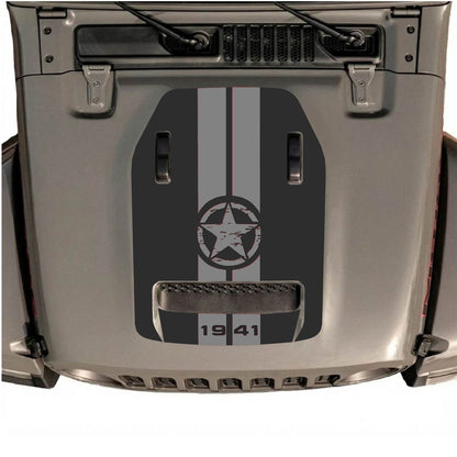 CarCode autocollant de capot pour Jeep Wrangler JL/JLU Rubicon 392 et JT Gladiator Mojave 2020-2026, style n°06, avec design graphique audacieux