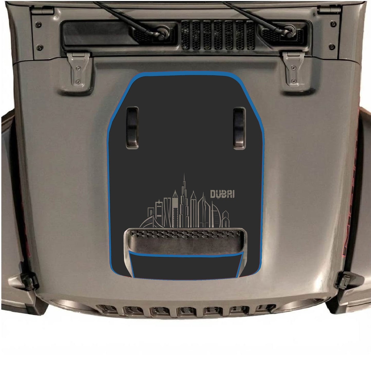 CarCode hood decal for Jeep Wrangler JL/JLU Rubicon 392 and JT Gladiator Mojave 2020-2026, stylish automotive decal design.