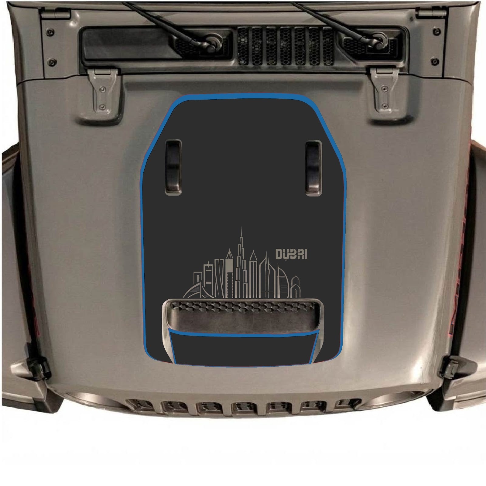 CarCode hood decal for Jeep Wrangler JL/JLU Rubicon 392 and JT Gladiator Mojave 2020-2026, stylish automotive decal design.