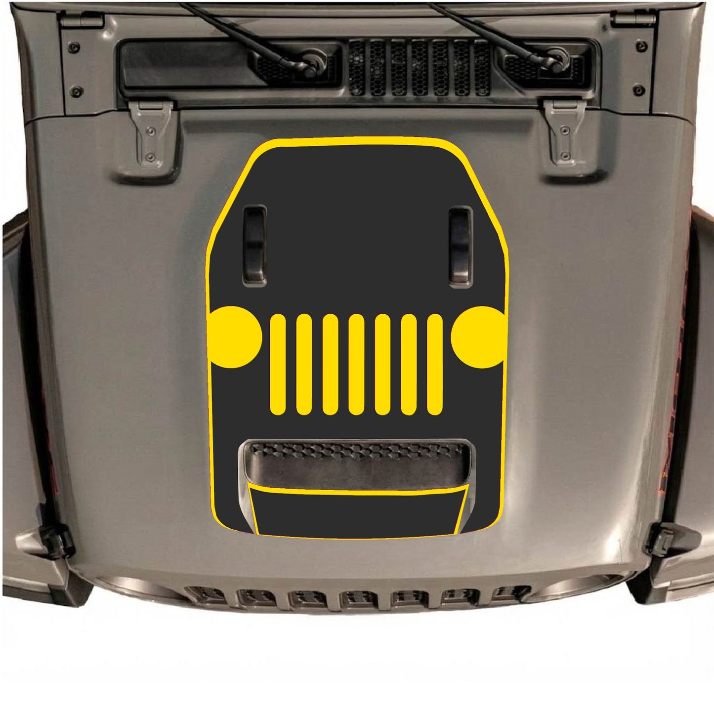 CarCode hood decal for Jeep Wrangler JL/JLU Rubicon 392 and JT Gladiator Mojave 2020-2026, style #03, featuring bold graphic design.