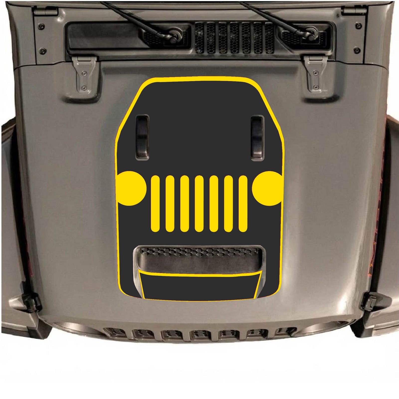 CarCode hood decal for Jeep Wrangler JL/JLU Rubicon 392 and JT Gladiator Mojave 2020-2026, style #03, featuring bold graphic design.