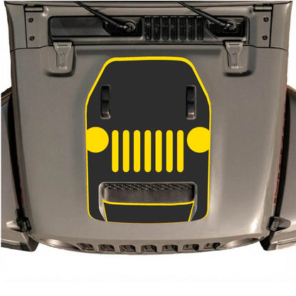 CarCode hood decal for Jeep Wrangler JL/JLU Rubicon 392 and JT Gladiator Mojave 2020-2026, style #03, featuring bold graphic design.