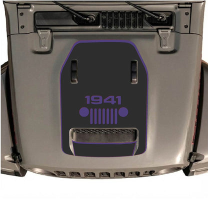 CarCode hood decal for Jeep Wrangler JL/JLU Rubicon 392 and JT Gladiator Mojave 2020-2026, style #47, shown on vehicle hood