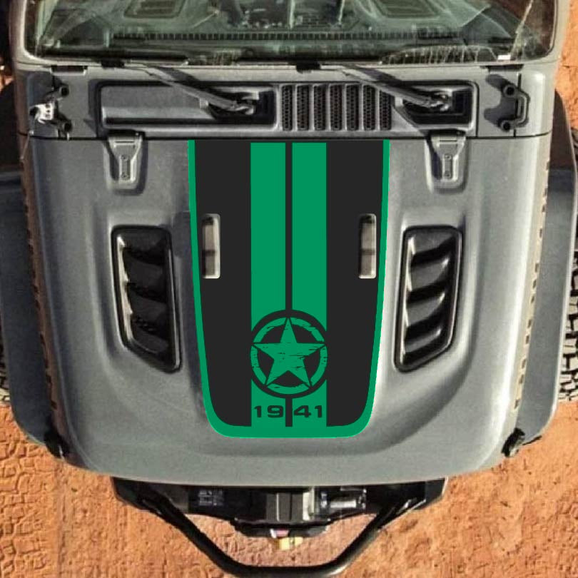 Hood Decal for Jeep Wrangler JL JLU Gladiator JT Rubicon Hood 2018+ Style #58