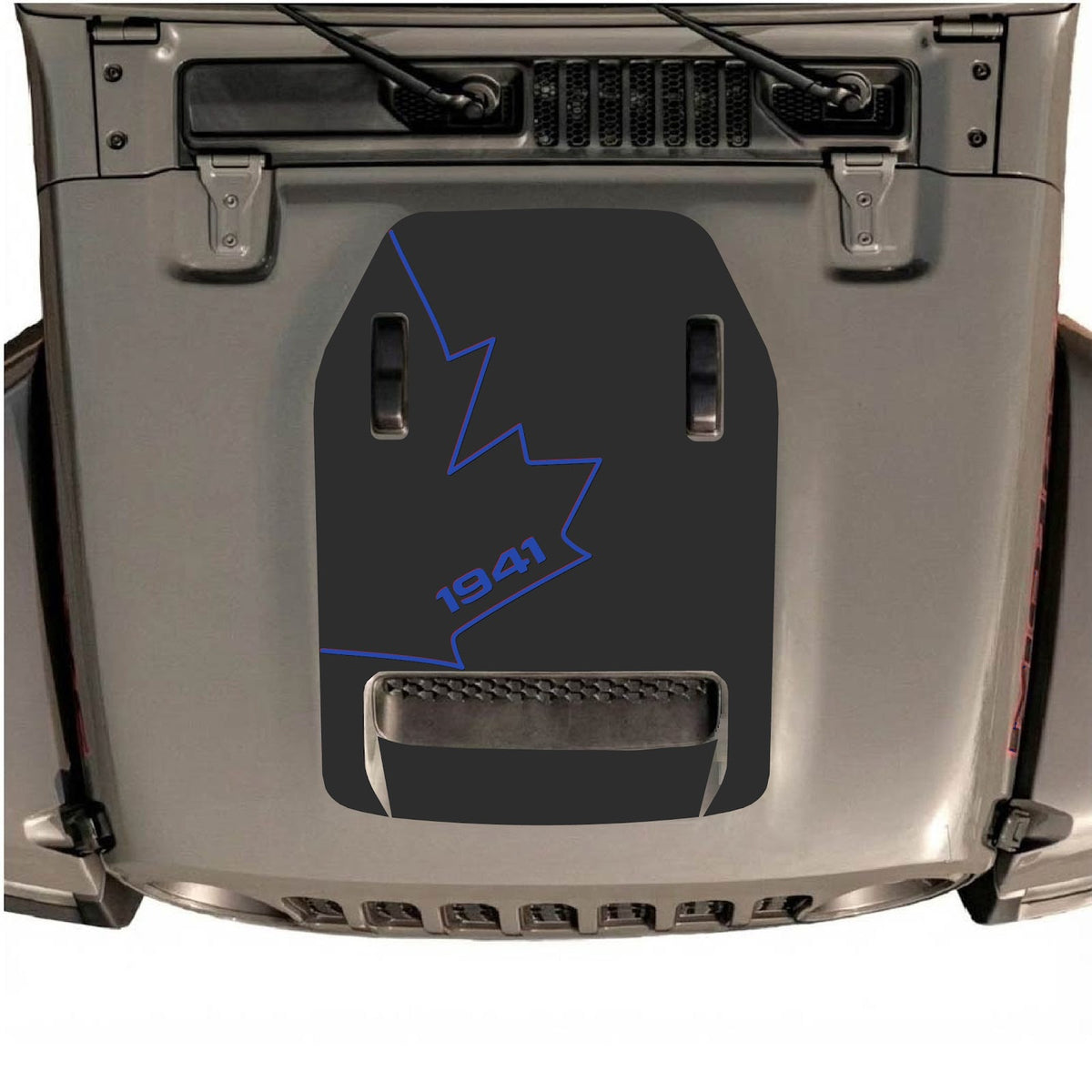 CarCode hood decal for Jeep Wrangler JL/JLU Rubicon 392 and JT Gladiator Mojave 2020-2026, stylish design on vehicle hood.