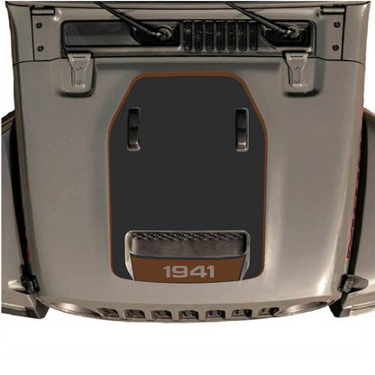 CarCode hood decal for Jeep Wrangler JL/JLU Rubicon 392 and JT Gladiator Mojave 2020-2026, style #100, shown on vehicle hood.