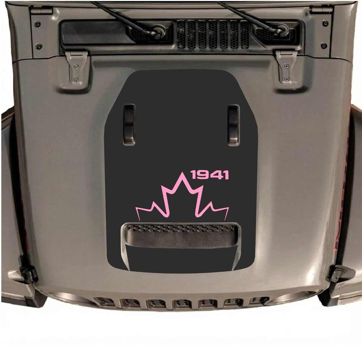 CarCode hood decal for Jeep Wrangler JL/JLU Rubicon 392 and JT Gladiator Mojave 2020-2026, style #18, shown on vehicle hood