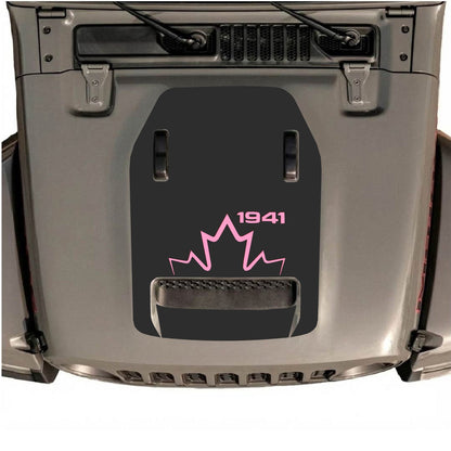 CarCode hood decal for Jeep Wrangler JL/JLU Rubicon 392 and JT Gladiator Mojave 2020-2026, style #18, shown on vehicle hood