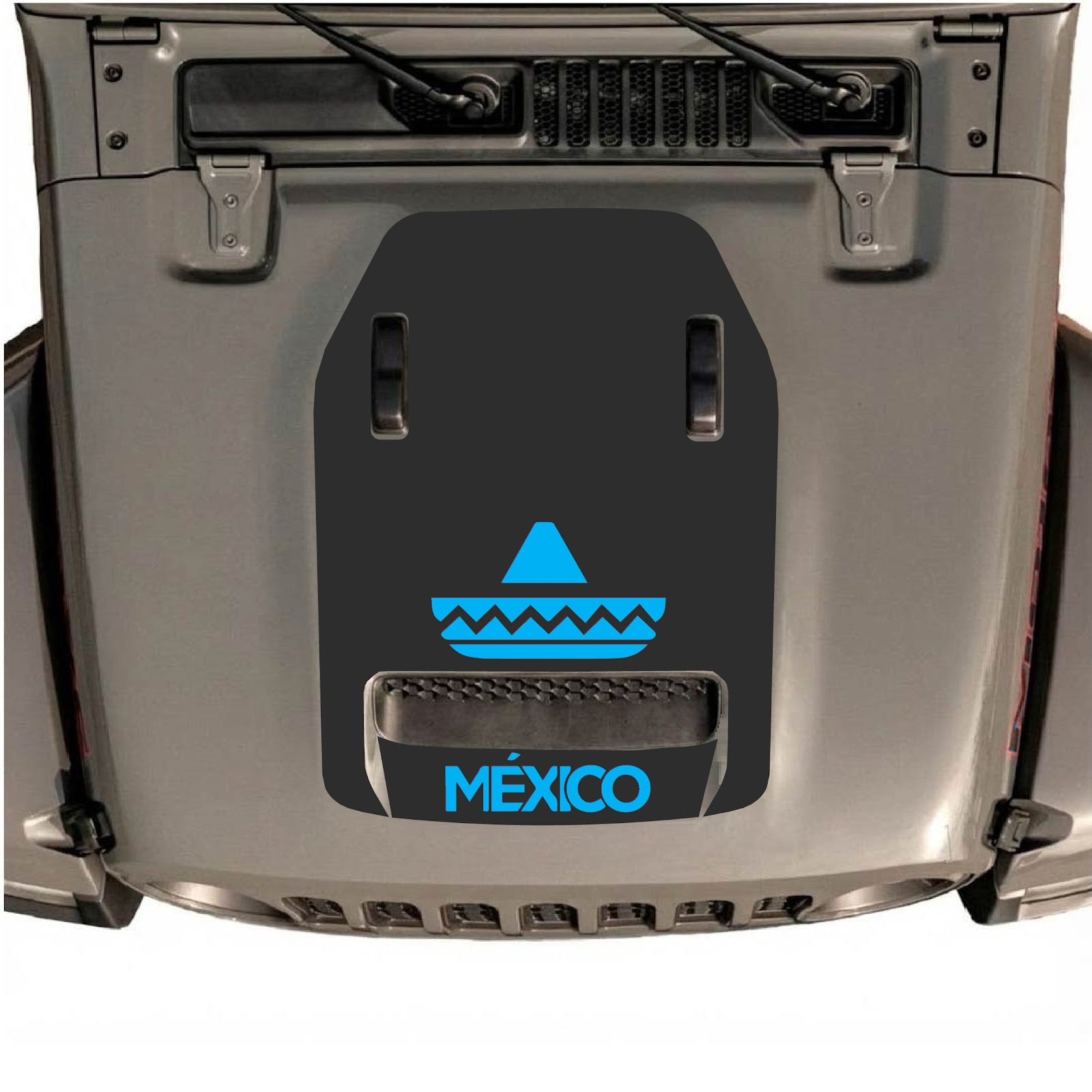 CarCode hood decal for Jeep Wrangler JL/JLU Rubicon 392 and JT Gladiator Mojave, style #16, featuring bold graphic design on vehicle hood.
