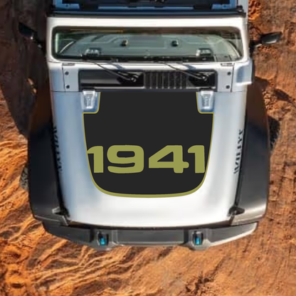 CarCode hood decal for Jeep Wrangler JL JLU Gladiator JT, stylish #55 design on standard hood, suitable for 2018+ models.