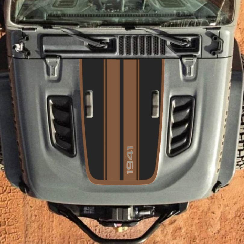 Hood Decal for Jeep Wrangler JL JLU Gladiator JT Rubicon Hood 2018+ Style #100