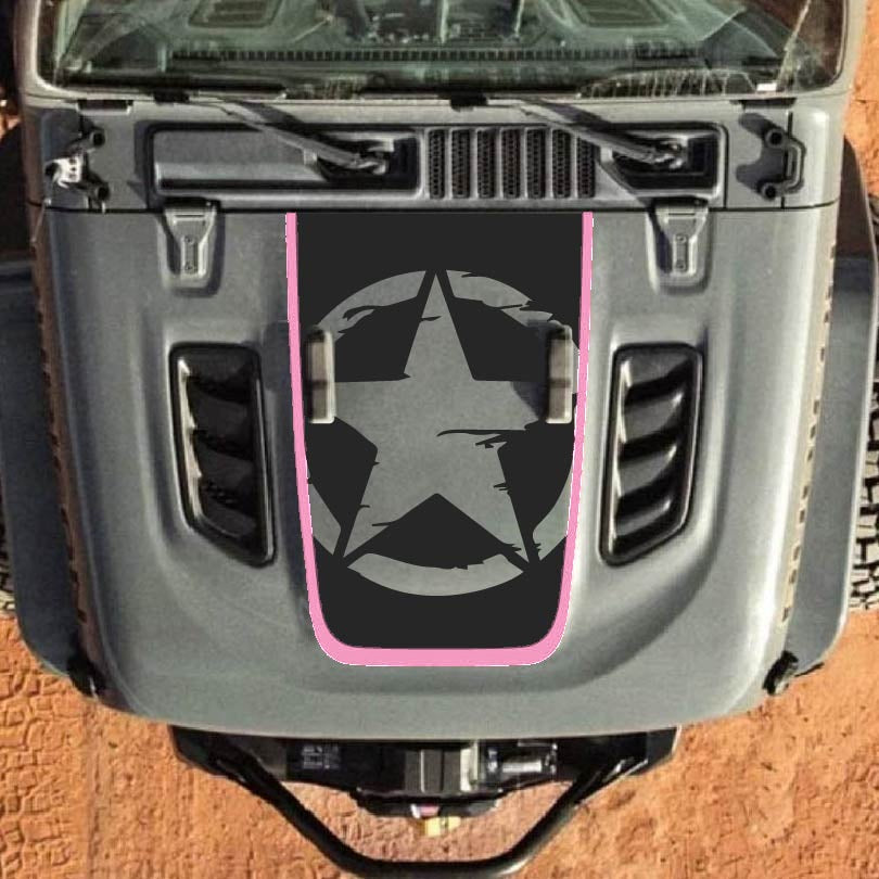 Hood Decal for Jeep Wrangler JL JLU Gladiator JT Rubicon Hood 2018+ Style #84