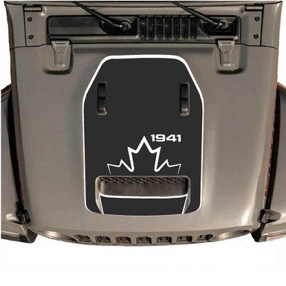 CarCode hood decal for Jeep Wrangler JL/JLU Rubicon 392 and JT Gladiator Mojave 2020-2026, style #17, shown on vehicle hood