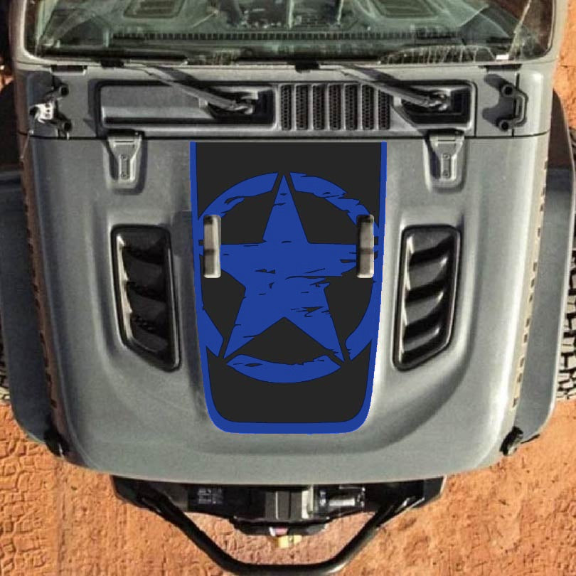 Hood Decal for Jeep Wrangler JL JLU Gladiator JT Rubicon Hood 2018+ Style #27