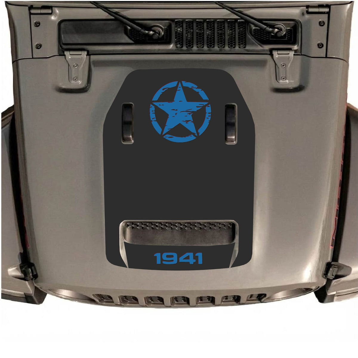 Autocollant de capot CarCode pour Jeep Wrangler JL/JLU Rubicon 392 et JT Gladiator Mojave, style n°40, motif noir sur le capot