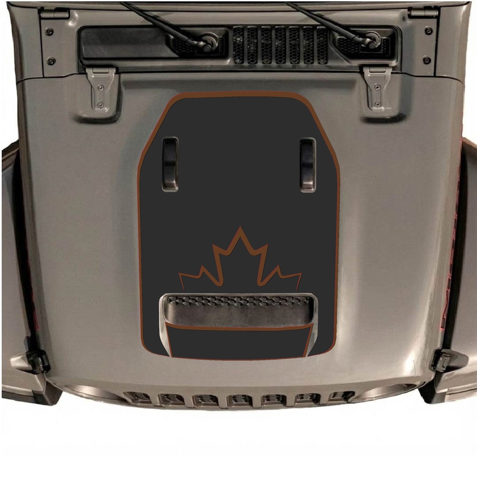 CarCode hood decal for Jeep Wrangler JL/JLU Rubicon 392 and Gladiator Mojave 2020-2026, stylish design on vehicle's hood.