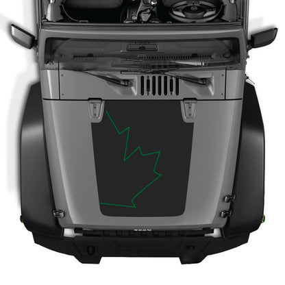 CarCode hood decal for Jeep Wrangler JK/JKU 2007-2018, style #07, black and gray graphic design on hood