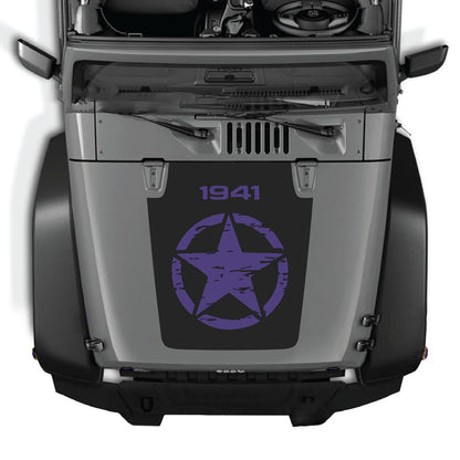 CarCode hood decal for Jeep Wrangler JK/JKU 2007-2018, Style #26, featuring bold graphic design on the vehicle's hood.