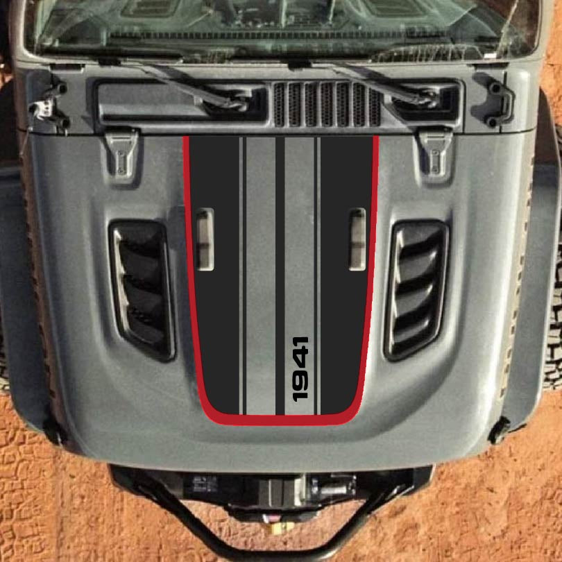 Hood Decal for Jeep Wrangler JL JLU Gladiator JT Rubicon Hood 2018+ Style #99