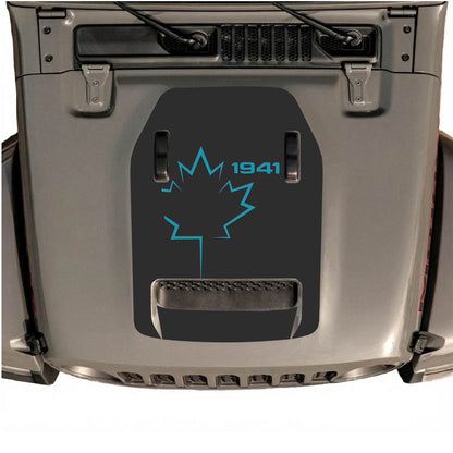CarCode hood decal for Jeep Wrangler JL/JLU Rubicon 392 and JT Gladiator Mojave 2020-2026, style #22, shown on vehicle hood.