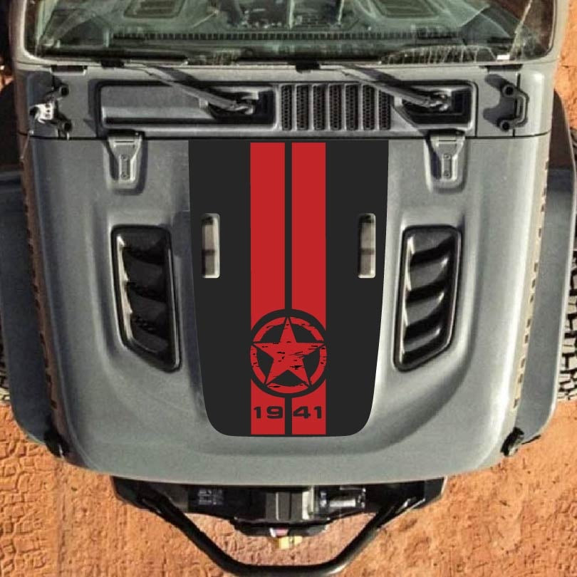 Hood Decal for Jeep Wrangler JL JLU Gladiator JT Rubicon Hood 2018+ Style #57