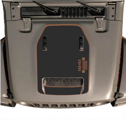 CarCode hood decal for Jeep Wrangler JL/JLU Rubicon 392 and JT Gladiator Mojave, style #55, showing the stylish graphic design on the hood.