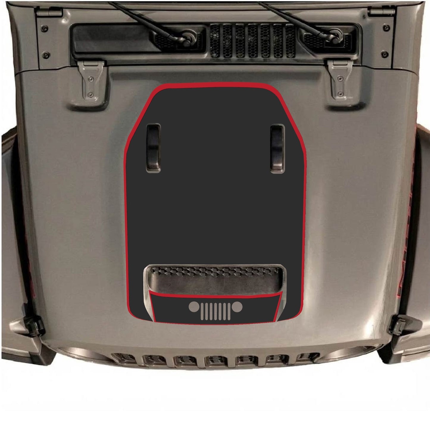 CarCode hood decal for Jeep Wrangler JL/JLU Rubicon 392 and JT Gladiator Mojave 2020-2026, stylish design on vehicle hood