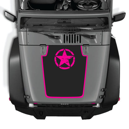 CarCode hood decal for Jeep Wrangler JK/JKU 2007-2018, style #52, featuring a sleek design on the vehicle's hood.