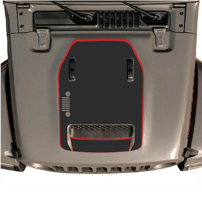 CarCode hood decal for Jeep Wrangler JL/JLU Rubicon 392 and JT Gladiator Mojave, style #95, featuring bold graphic design.