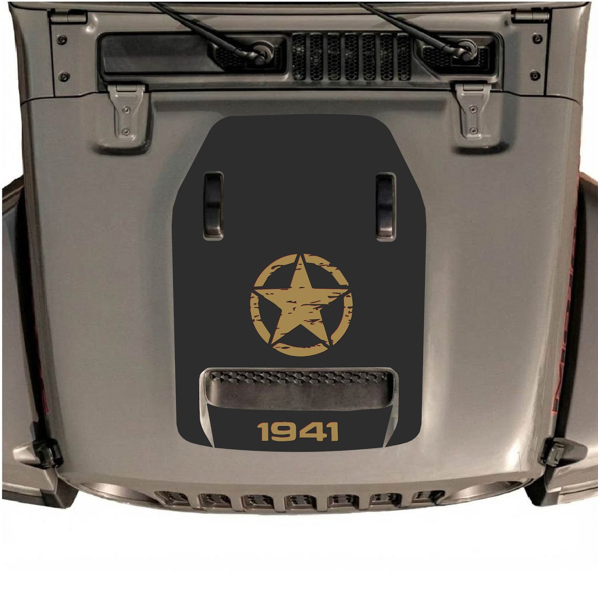 alt
Autocollant de capot CarCode pour Jeep Wrangler JL/JLU Rubicon 392 et JT Gladiator Mojave 2020-2026, style n°44, au design graphique audacieux.