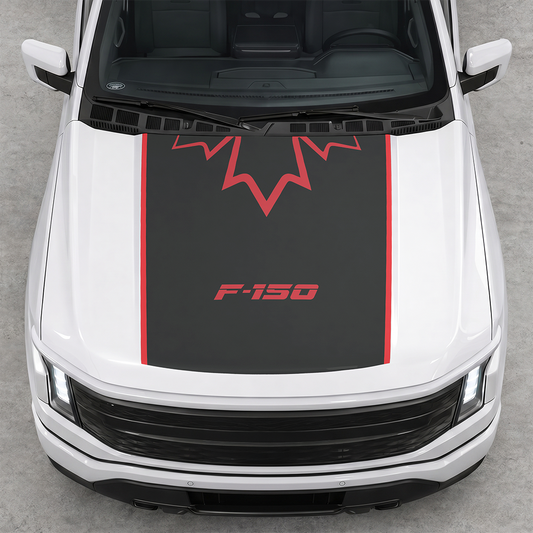 Ford F-150 Lightning hood decal by CarCode, style #01, featuring a sleek graphic design on the vehicle's hood.